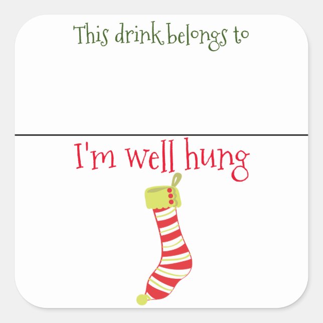 Drink Sticker Marker Name Funny Christmas Saying (Front)