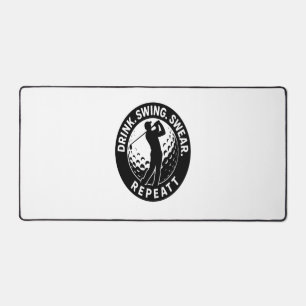 Drink Swing Swear Repeat Golf Desk Mat