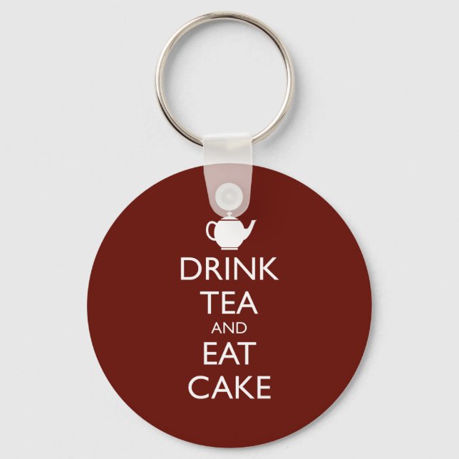 DRINK TEA AND EAT CAKE KEYCHAIN (Front)