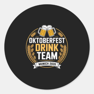 Drink team funny german beer lover classic round sticker