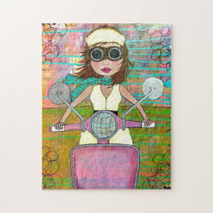 "Drink the Wild Air" Pink Scooter Puzzle