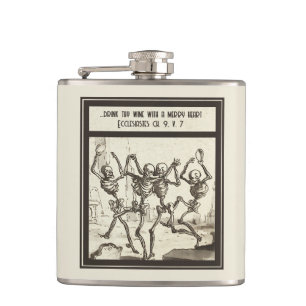 Drink thy wine with a merry heart hip flask