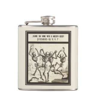 Drink thy wine with a merry heart hip flask
