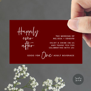 Drink Ticket Adult Beverage Happily Ever After Enclosure Card