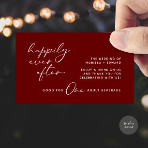 Drink Ticket, Adult Beverage, Modern Wedding Party Enclosure Card