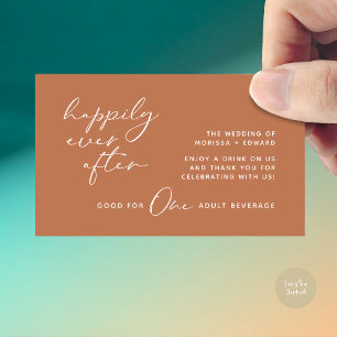 Drink Ticket, Adult Beverage, Modern Wedding Party Enclosure Card