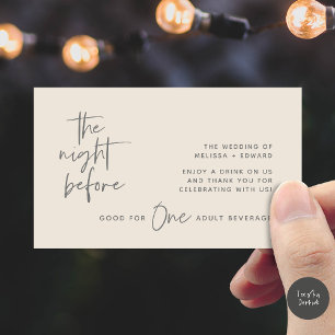 Drink Ticket Adult Beverage The Night Before Party Enclosure Card