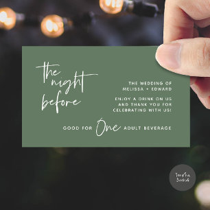 Drink Ticket Adult Beverage The Night Before Party Enclosure Card