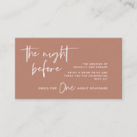 Drink Ticket, Adult Beverage, Wedding Bar Party