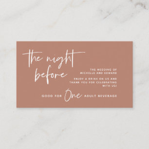 Drink Ticket, Adult Beverage, Wedding Bar Party Enclosure Card