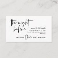 Drink Ticket, Adult Beverage, Wedding Party