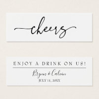 Drink Ticket Wedding Reception Bar Token Card B613