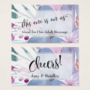 Drink Tickets Abstract Watercolor Flower Bouquet
