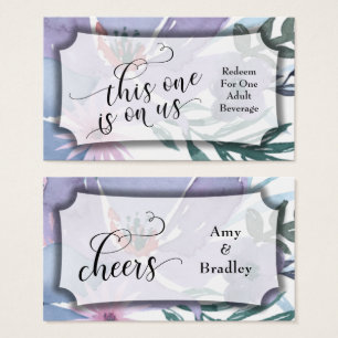 Drink Tickets Colourful Watercolor Florals