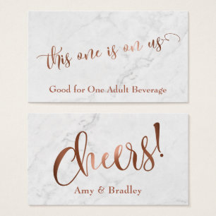 Drink Tickets   Copper Script w/ White Marble