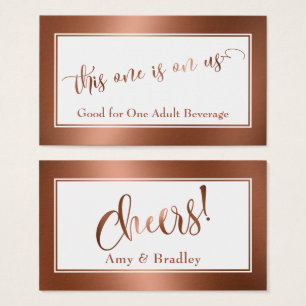 Drink Tickets Elegant Script w/ Faux Copper Foil