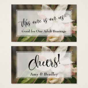 Drink Tickets Script w/ Photo of Apple Blossoms
