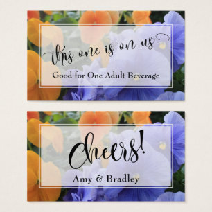 Drink Tickets Script w/ Purple & Orange Pansies