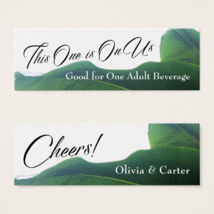 Drink Tickets with Tropical Green Banana Leaves