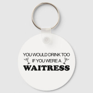 Drink Too - Waitress Keychain