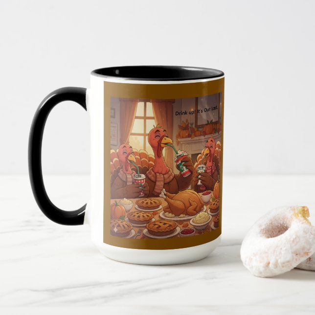 Drink up Thanksgiving Mug (With Donut)