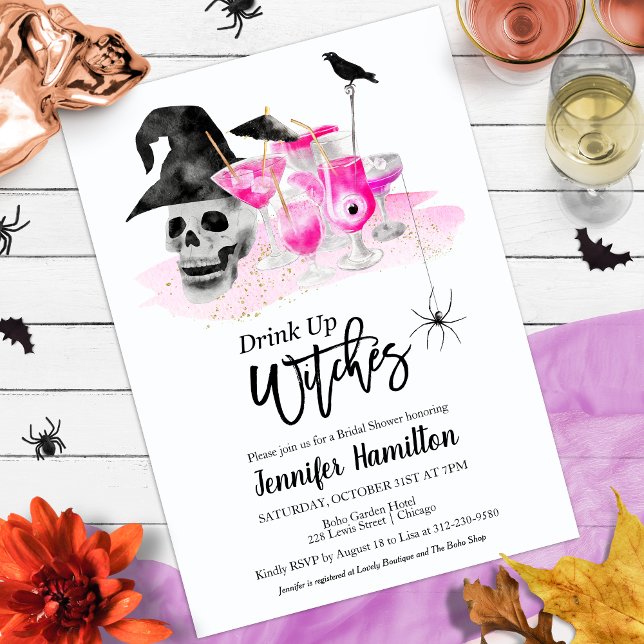 Drink Up Whitches Bridal Shower Invitations (Creator Uploaded)