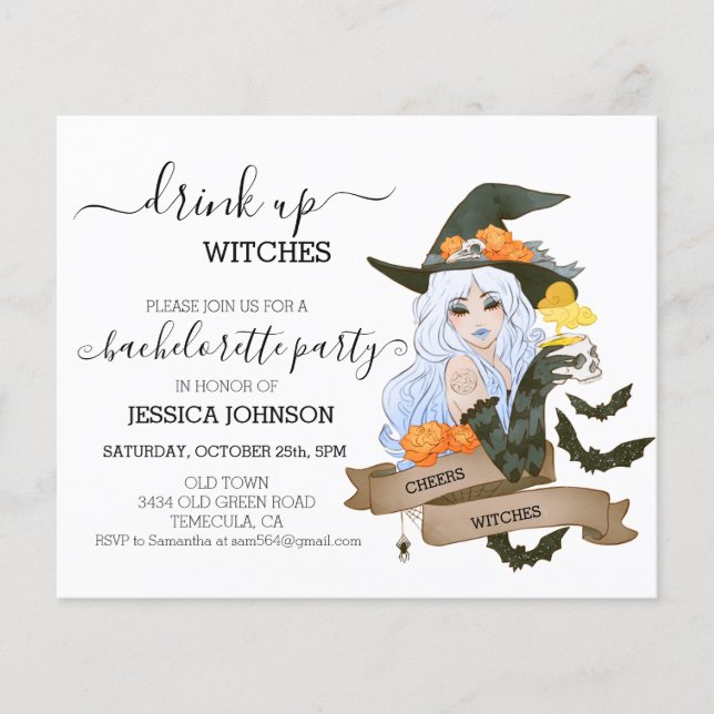 Drink Up Witches Bachelorette Budget Halloween  (Front)