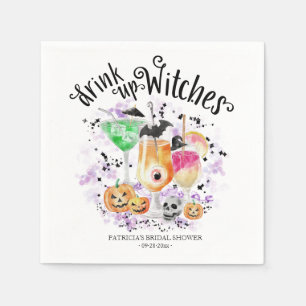  Drink up Witches Cocktail Halloween Bridal Shower Napkin
