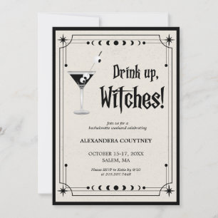 Drink Up Witches Halloween Bachelorette Party Invi Invitation
