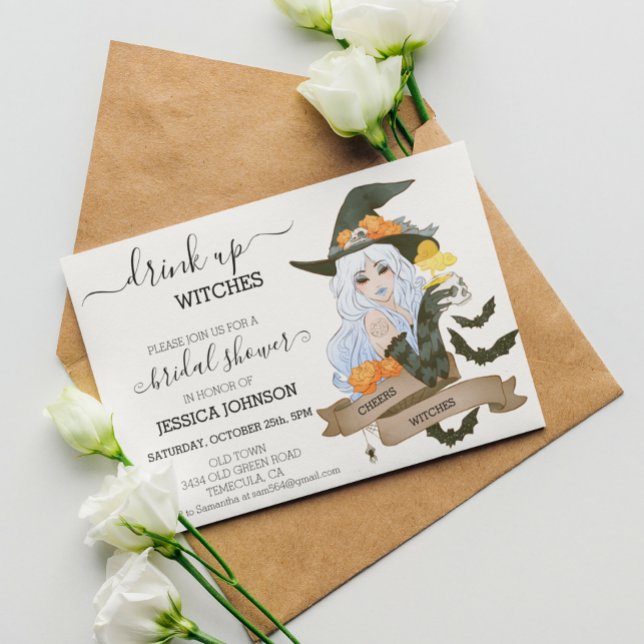 Drink Up Witches Halloween Bridal Shower  Invitation (Creator Uploaded)