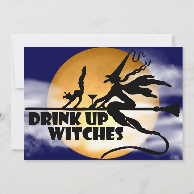 Drink Up Witches Halloween Invitation (Back)