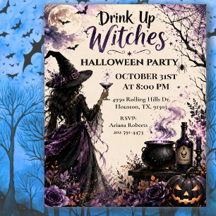 Drink Up Witches Halloween Party Invitation