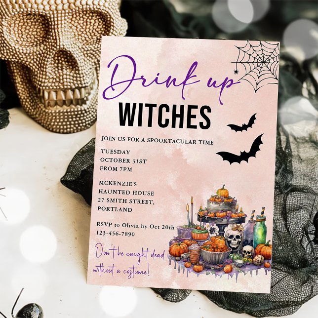 Drink Up Witches Halloween Party Invitation (Creator Uploaded)