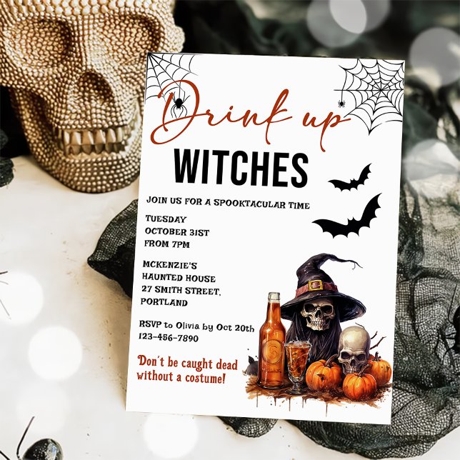 Drink Up Witches Halloween Party Invitation (Creator Uploaded)