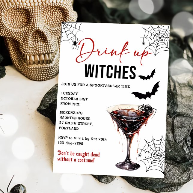 Drink Up Witches Halloween Party Invitation (Creator Uploaded)