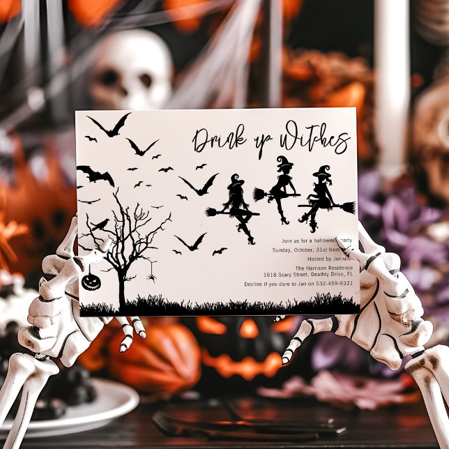Drink Up Witches Halloween Party Invitation (Creator Uploaded)