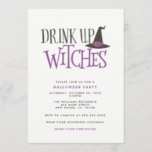 Drink Up Witches Halloween Party Invitation