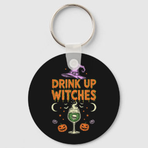 Drink Up Witches Purple Hat Funny Halloween Men Keychain