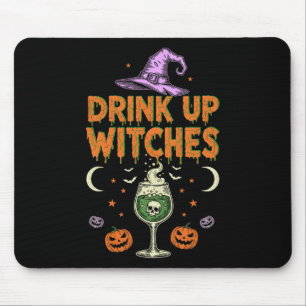 Drink Up Witches Purple Hat Funny Halloween Men Wo Mouse Pad