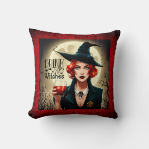 Drink Up Witches Throw Pillow