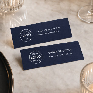 Drink Voucher   Navy Blue Corporate Logo Card