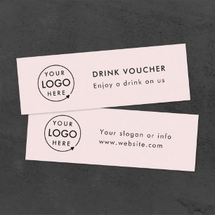 Drink Voucher   Pink Company Party Event Logo Card
