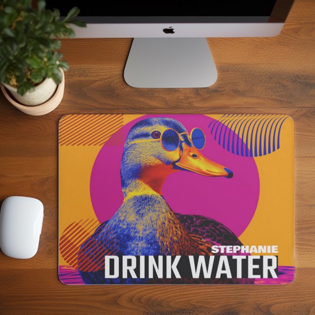 Drink Water Duck Meme  Mouse Pad (Stay hydrated and entertained at your desk with this vibrant Drink Water mousepad)