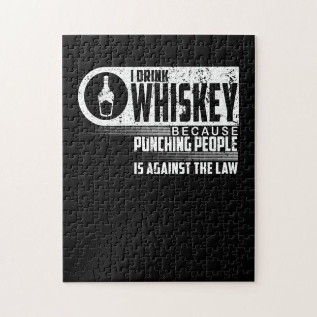 Drink Whiskey Because Punching People Jigsaw Puzzle (Vertical)
