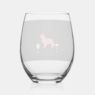 Drink Wine Hug Golden Retriever Christmas Stemless Wine Glass