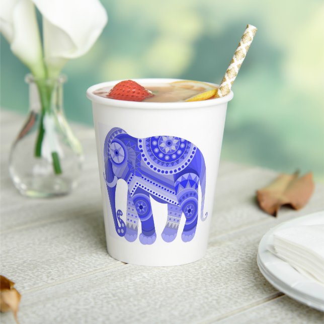 DRINK WITH BLUE COOL ELEPHANT Paper cup (Insitu)