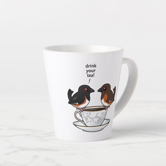 Drink Your Tea! Latte Mug (Right Angle)