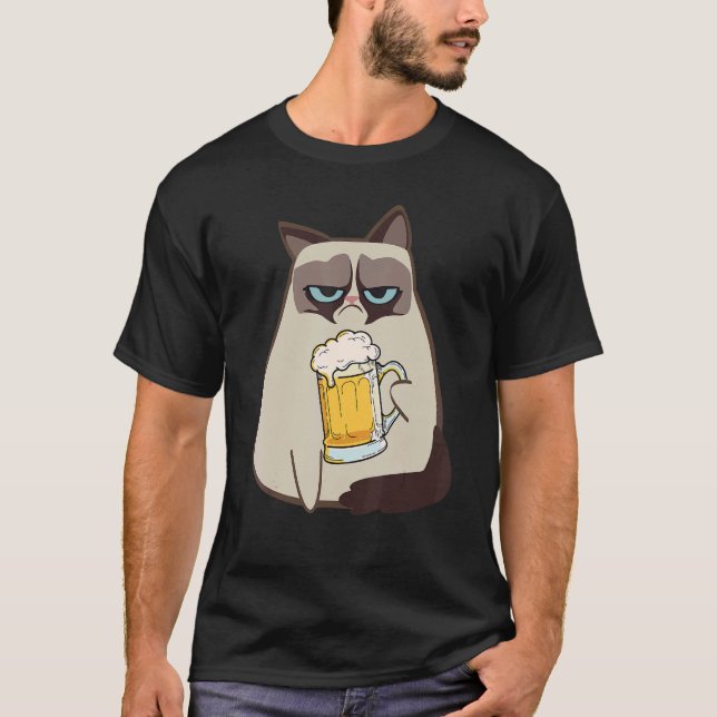 Drinkers 365 Beer Cat Style T-Shirt (Front)