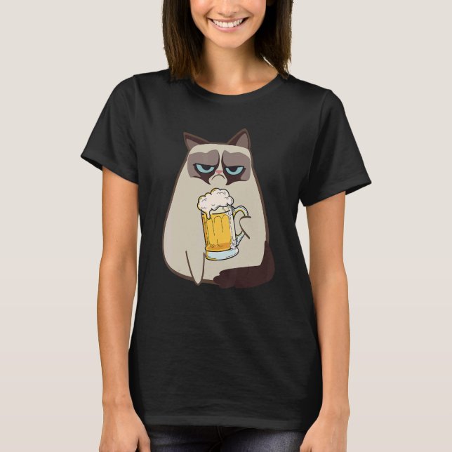 Drinkers 365 Beer Cat Style T-Shirt (Front)