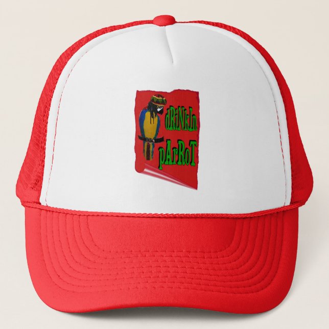 Drinkin Parrot Trucker Hat (Front)
